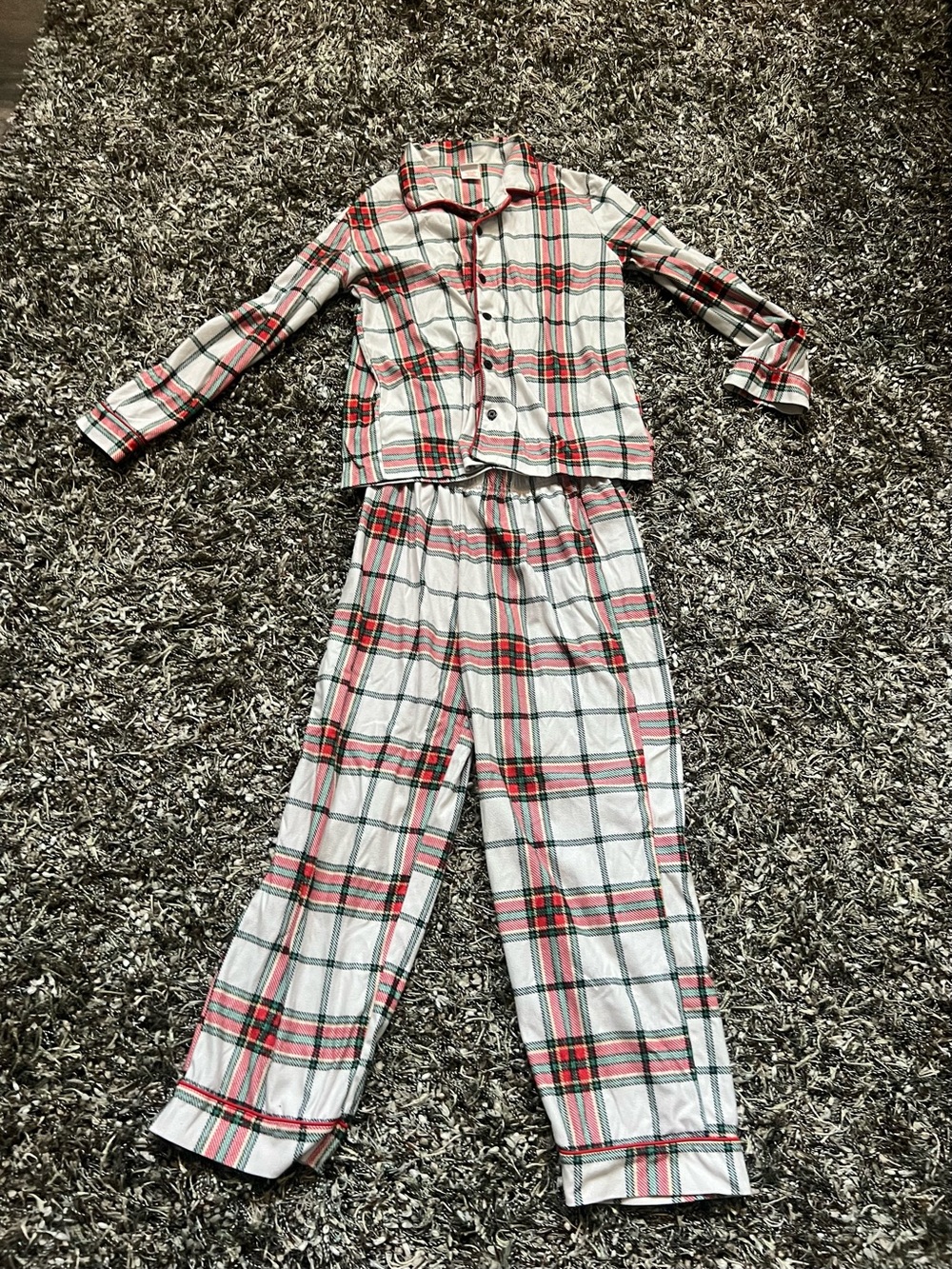Cat & Jack Christmas Plaid Button Down Pajama Set